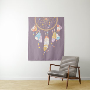 Tapiz Dreamcatcher del Boho Tribal en Purple
