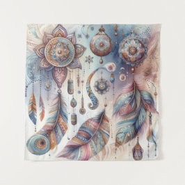 Tapiz Dreamcatcher en un tema bohemio
