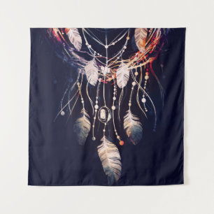 Tapiz Dreamcatcher, ramas, estilo boho, arte digital.