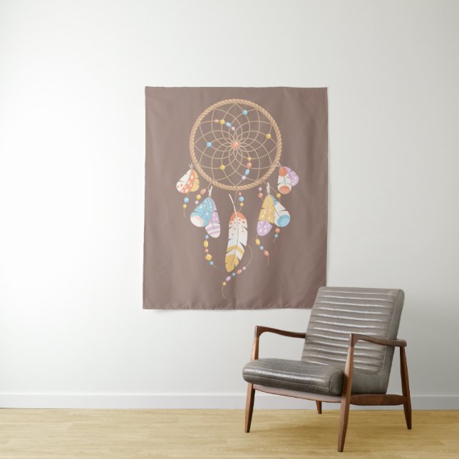 Tapiz Dreamcatcher Tribal Boho Brown (In situ)