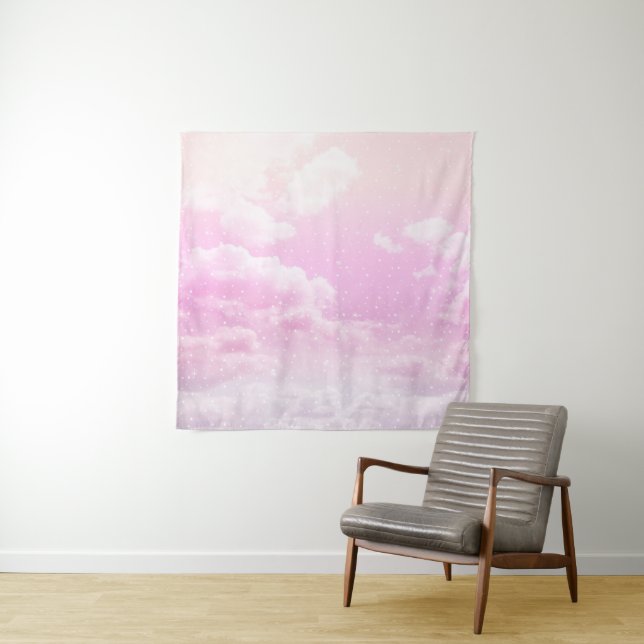 Tapiz Dreamy Clouds Rubor Nebula Bliss 1 (In situ)