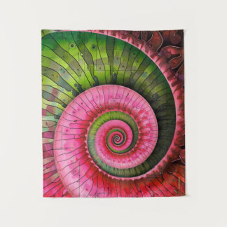 Tapiz Dubman Designs: Fibonacci rosa y verde brillante