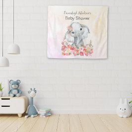 Tapiz Ducha de bebé de elefante Boho Chic