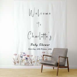 Tapiz Ducha de bebé de flores silvestres Baby In Bloom