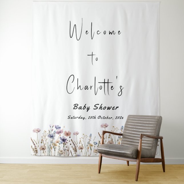 Tapiz Ducha de bebé de flores silvestres Baby In Bloom (In situ)