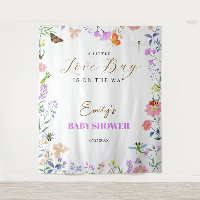 Tapiz Ducha de Bebé Little Love Bug (Anverso)