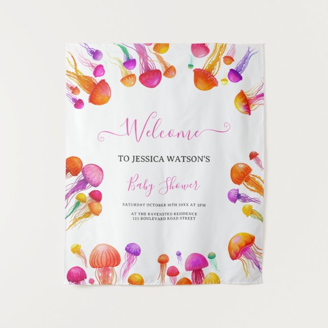 Tapiz Ducha de Bebé Pastel Gradación Rosa Amarillo de Me (Anverso)