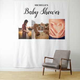 Tapiz Ducha de bebé personalizada nombre múltiples fotos