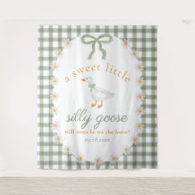 Ducha de bebé Silly Goose Green Gingham Cottagecor