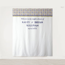 Tapiz Ducha de mosaico amarillo de la marina española Fo