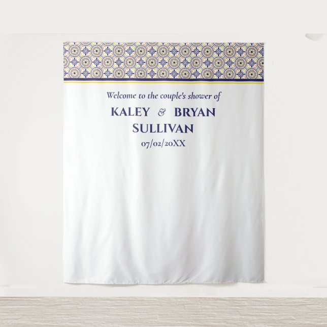 Tapiz Ducha de mosaico amarillo de la marina española Fo (Anverso)