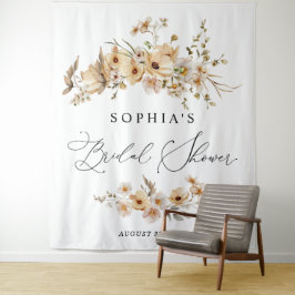 Tapiz Ducha de Novia con Flores Silvestres Beige