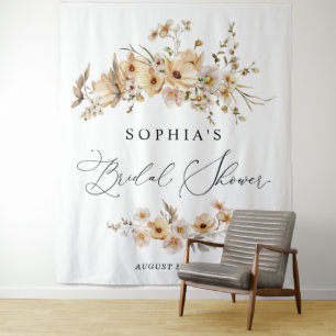 Tapiz Ducha de Novia con Flores Silvestres Beige