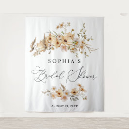 Tapiz Ducha de Novia con Flores Silvestres Beige