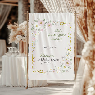 Tapiz Ducha de Novia Floral Fresca Pintada a Mano Fuera 