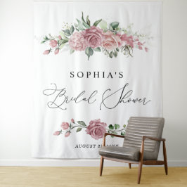 Tapiz Ducha de Novia Floral Rosa Polvo