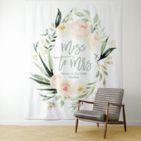 Ducha de novia floral verde melocotón Señorita a S