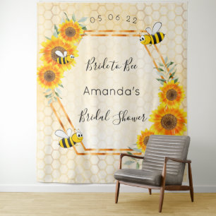Tapiz Ducha de novia novia abeja girasoles abejas