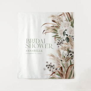 Tapiz Ducha de novia pampas salvia verde moderno elegant