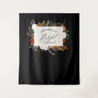 Ducha de novia rústica floral de terracota negra 