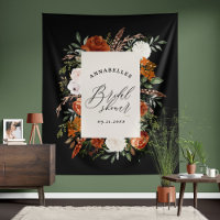 Ducha de novia rústica floral de terracota negra 