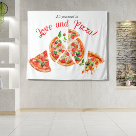 Tapiz Ducha de novias de Fiesta Slice con amor y pizza i
