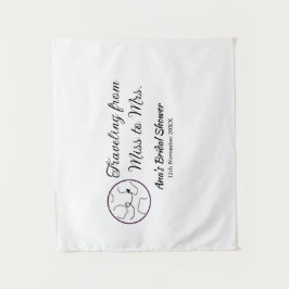 Tapiz Ducha de novias de viaje añada fecha de caducidad