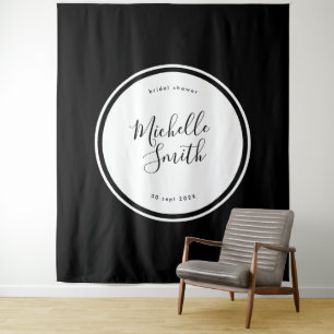 Tapiz Ducha Negra Bohemio Moderna Premium Llana Circular