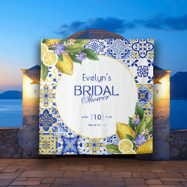 Tapiz Ducha nupcial de mosaico azul de mosaico italiano