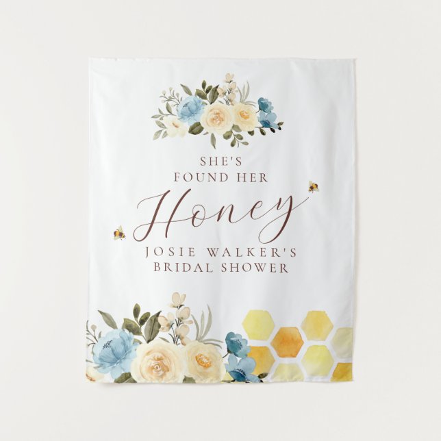 Tapiz Ducha Nupcial Floral Abeja (Anverso)