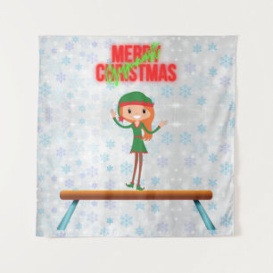 Tapiz Duende de gimnasia de Navidad alegre