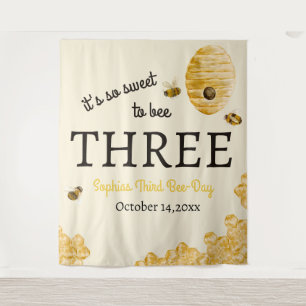 Tapiz Dulce a la Abeja Tercer Tercer Cumpleaños Abejas P