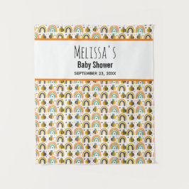 Tapiz Dulce Abejorro y Patrón de Arcoíris Baby Shower