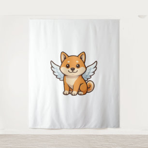 Tapiz Dulce ángel Shiba Inu perro de dibujos animados fe