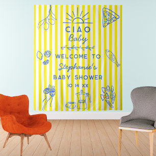 Tapiz Dulce Baby Shower con Tema Italiano Ciao Baby Fond