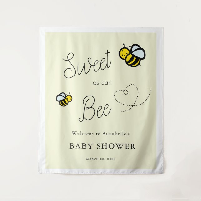 Tapiz Dulce como puede ser abeja Amarillo Claro Baby Sho (Anverso)