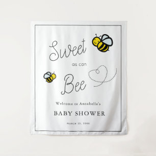 Tapiz Dulce como puede ser la fiesta de bebé Blanco Abej