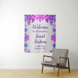 Tapiz Dulce cumpleaños de copo de nieve de invierno 16