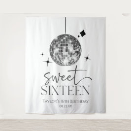 Tapiz Dulce Dieciséis Disco Ball Fiesta de Cumpleaños 16