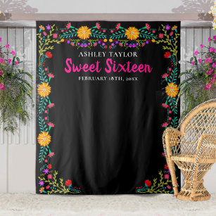 Tapiz Dulce Dieciséis Flores Mexicanas en el Booth Photo