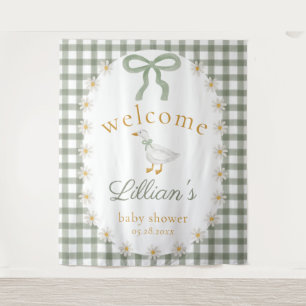 Tapiz Dulce Fiesta de Bebé Silly Goose Green Gingham Cot