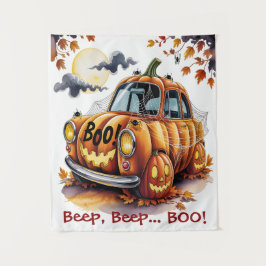 Tapiz Dulce Jack O Linterna Calabaza Coche Espeluznante