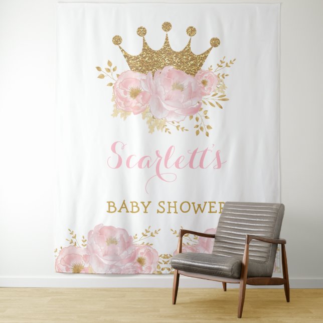 Tapiz Dulce Princesa Rubor Floral Gold Crown Baby (In situ)
