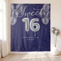 Dulce Relieve metalizado plateado 16 Globos Fondo
