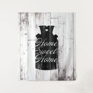 Tapiz Dulce rústico de madera blanco del hogar del jarro