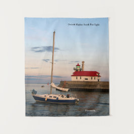 Tapiz Duluth Harbour North Pier Light & Bot tapestry