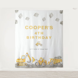 Tapiz Dump Truck Boy Construction Truck Birthday Welcome