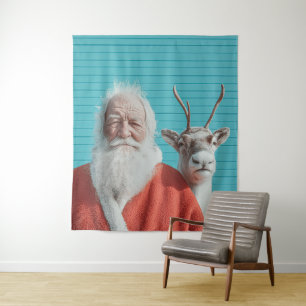 Tapiz Dúo Navideño de Santa y Reno