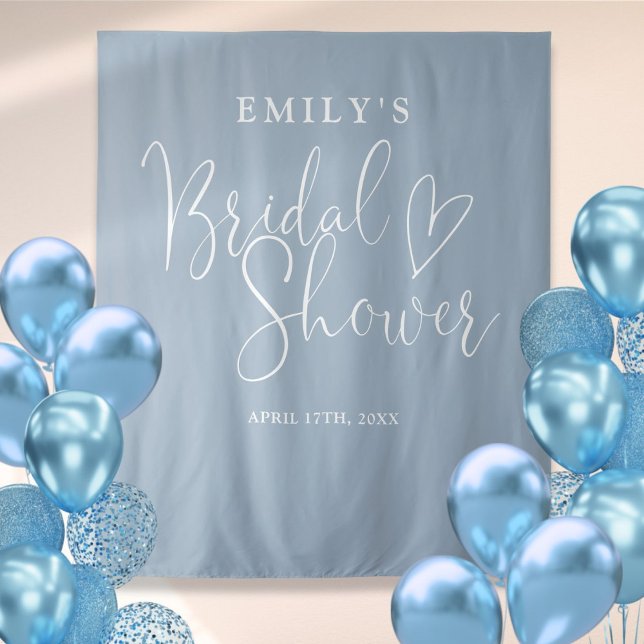 Tapiz Dusty Blue Bridal Shower Foto de fondo (Dusty Blue Bridal Shower Photo Backdrop)