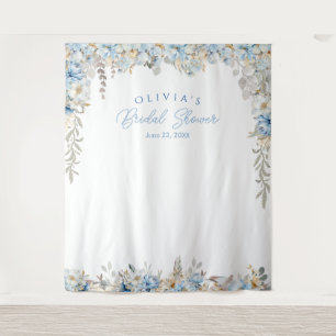 Tapiz Dusty Blue Bridal Shower Photo Booth Fondo